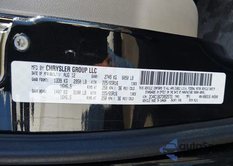 2013 Chrysler Town & Country Touring from USA, damaged, VIN 2C4RC1BG7DR525731